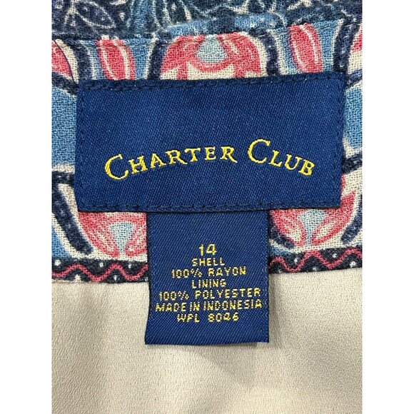 Charter Club Colorful Floral Pattern Womens Skirt Size 14 Tie Accent - Picture 5 of 9